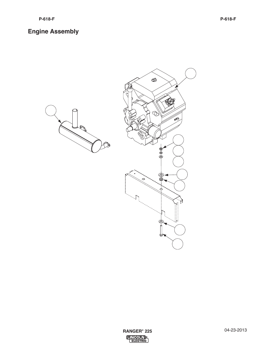 Engine assembly | Lincoln Electric IM10017 RANGER 225 User Manual | Page 44 / 56