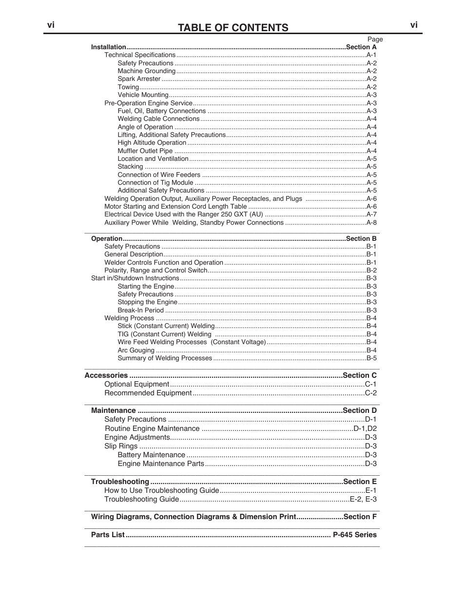 Lincoln Electric IM10052 RANGER 250 GXT (AU) User Manual | Page 6 / 56