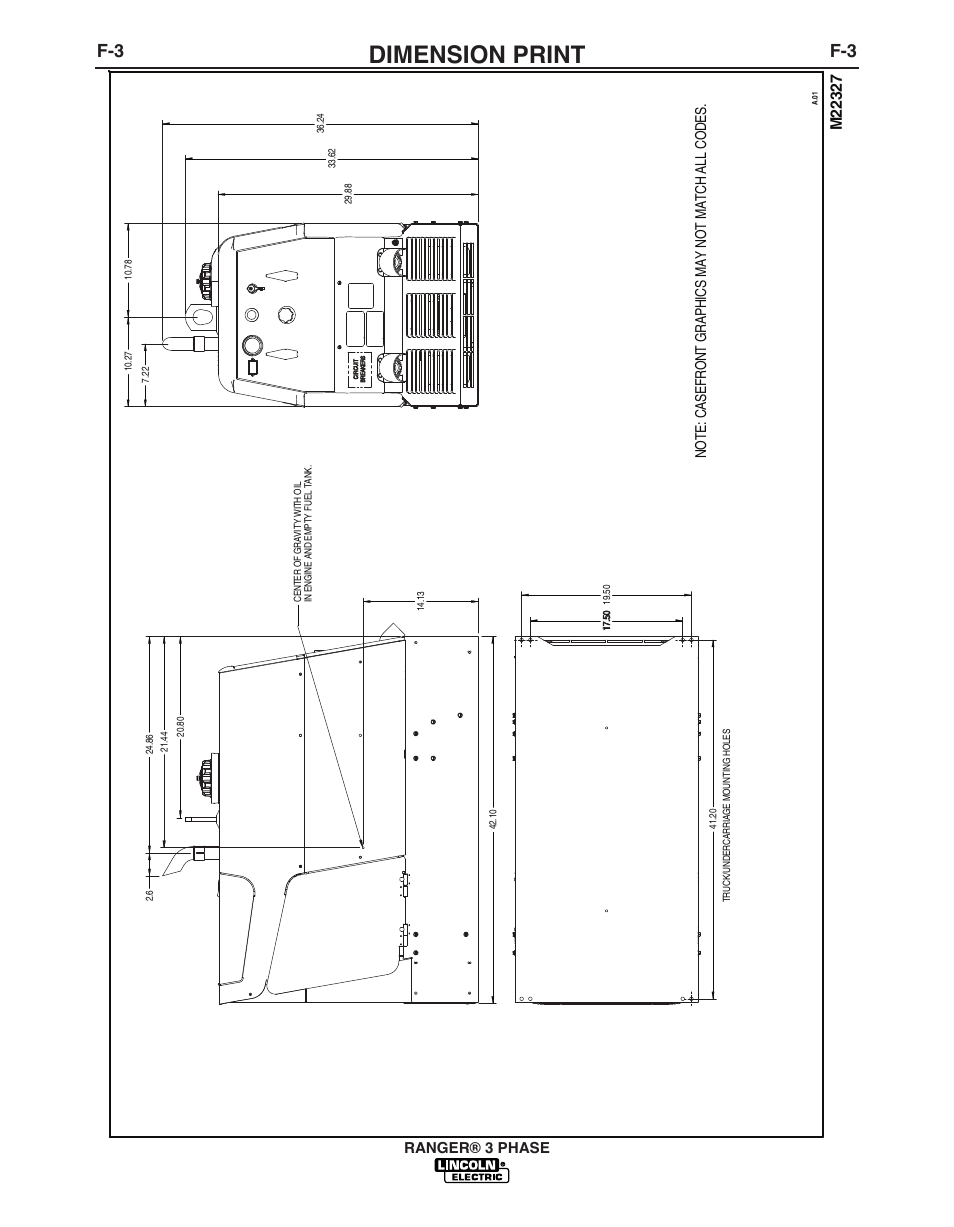 Dimension print | Lincoln Electric IM10030 RANGER 3 PHASE User Manual | Page 32 / 36