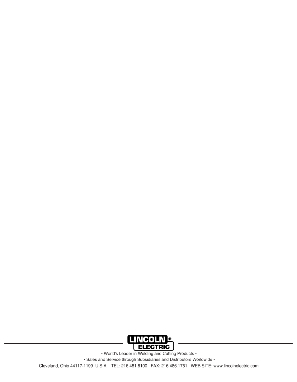 Lincoln Electric IM10030 RANGER 3 PHASE User Manual | Page 36 / 36