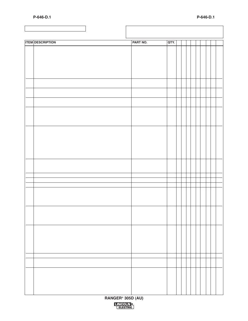 Lincoln Electric IM10053 RANGER 305 D (AU) User Manual | Page 55 / 72