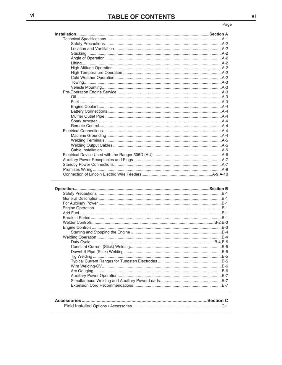 Lincoln Electric IM10053 RANGER 305 D (AU) User Manual | Page 6 / 72