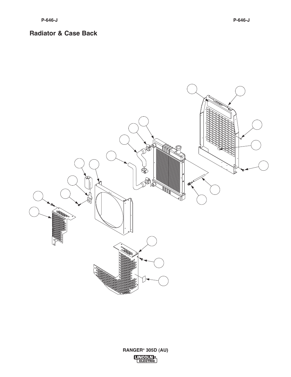 Radiator & case back | Lincoln Electric IM10053 RANGER 305 D (AU) User Manual | Page 66 / 72