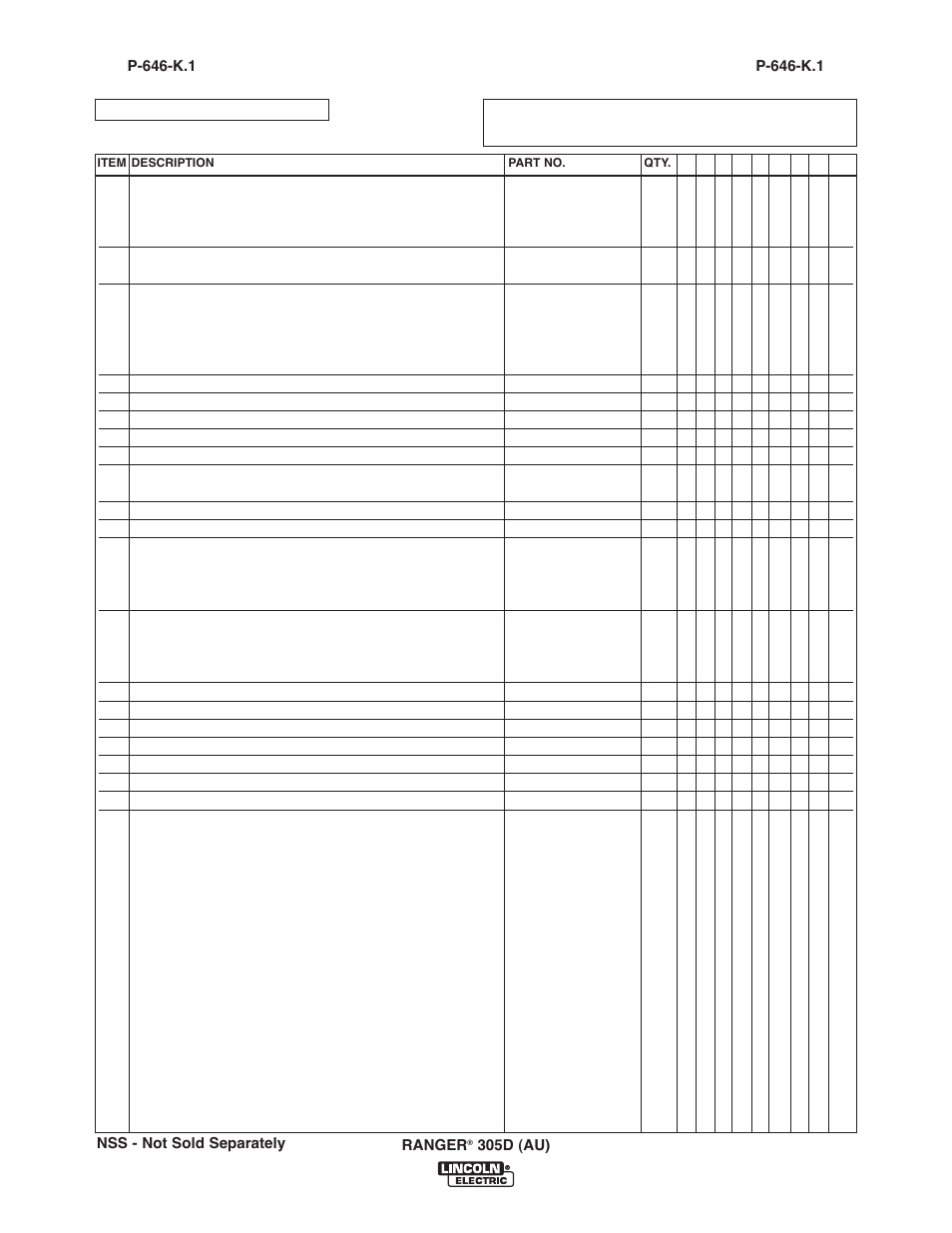 Lincoln Electric IM10053 RANGER 305 D (AU) User Manual | Page 69 / 72