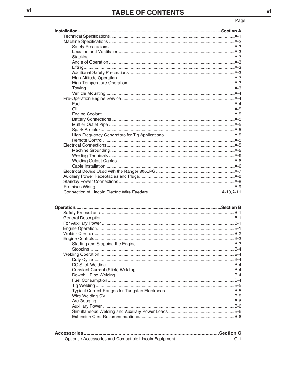 Lincoln Electric IM10043 RANGER 305 LPG User Manual | Page 7 / 52