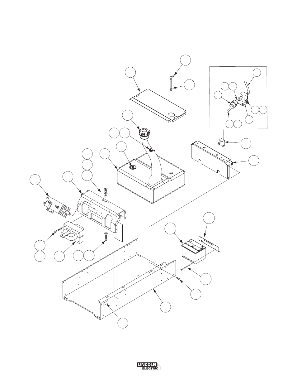 Base/fuel tank/battery assembly, 8a 7 | Lincoln Electric IM10158 RANGER 305 G EFI User Manual | Page 54 / 64
