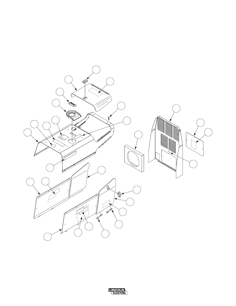 Covers & case back assembly | Lincoln Electric IM10158 RANGER 305 G EFI User Manual | Page 62 / 64