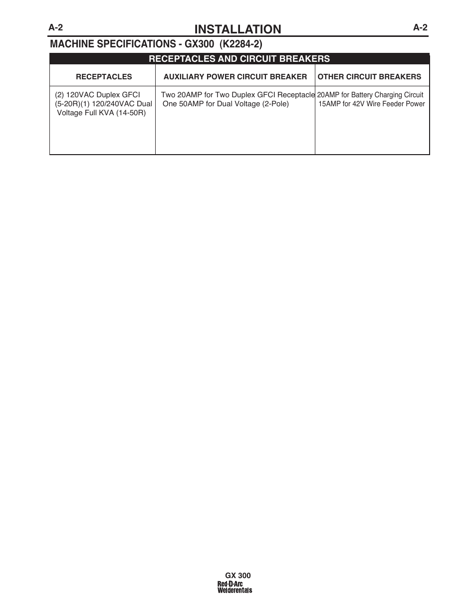 Installation | Lincoln Electric IM10047 RED-D-ARC GX300 User Manual | Page 10 / 68