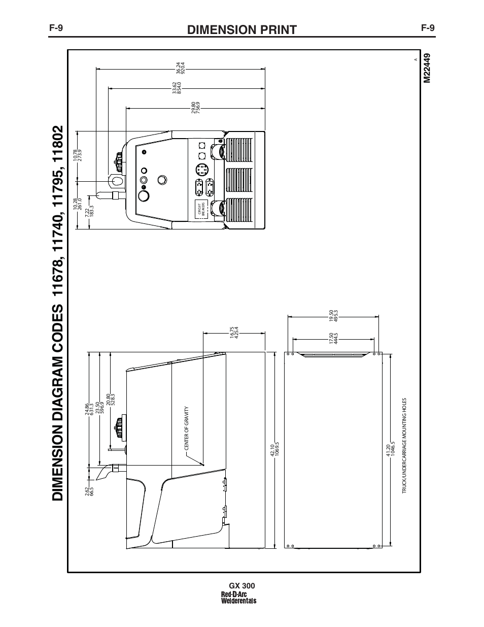 Dimension print, Gx 300 | Lincoln Electric IM10047 RED-D-ARC GX300 User Manual | Page 42 / 68