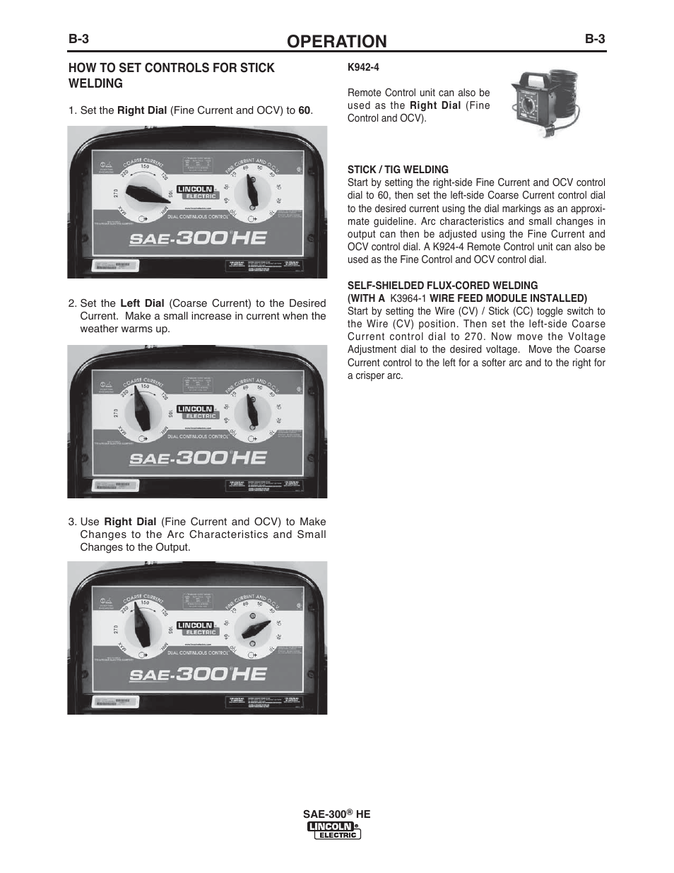 Operation | Lincoln Electric IM10154 SAE-300 HE User Manual | Page 17 / 64