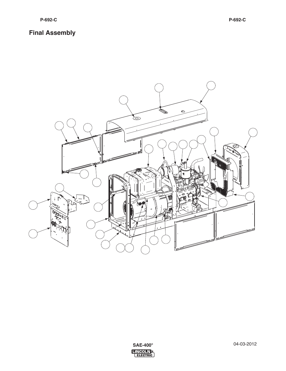 Final assembly | Lincoln Electric IM10122 SAE400 User Manual | Page 34 / 60