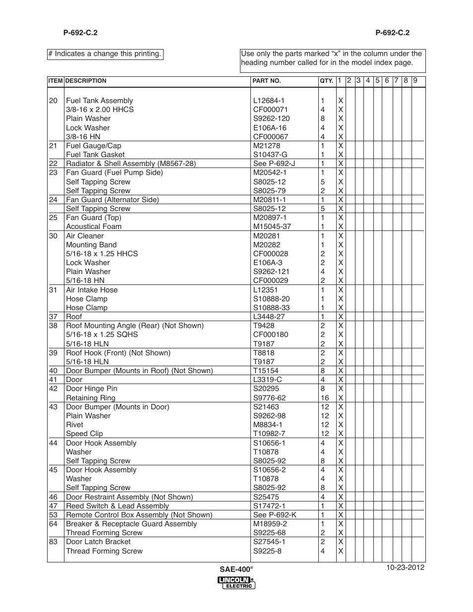 Lincoln Electric IM10122 SAE400 User Manual | Page 36 / 60