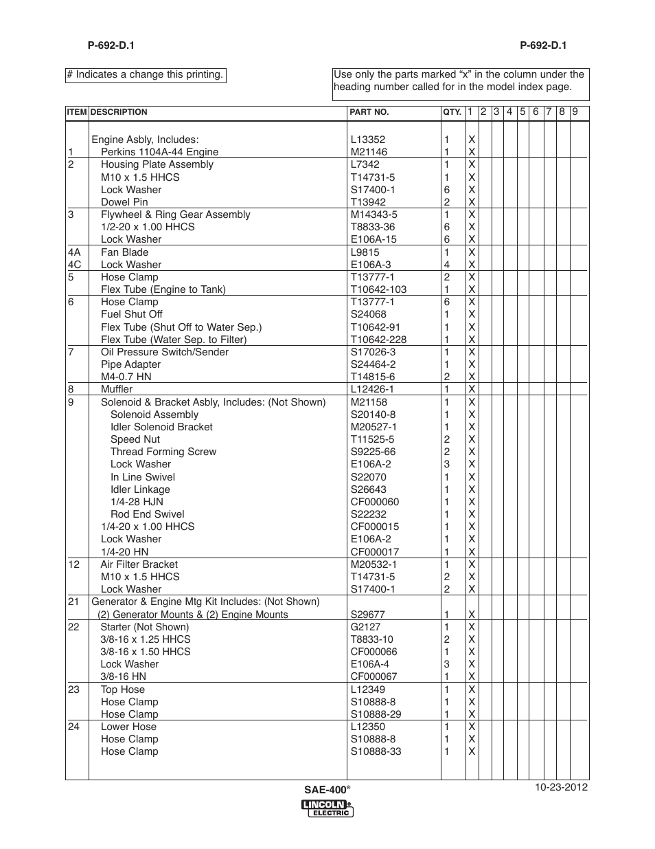 Lincoln Electric IM10122 SAE400 User Manual | Page 39 / 60