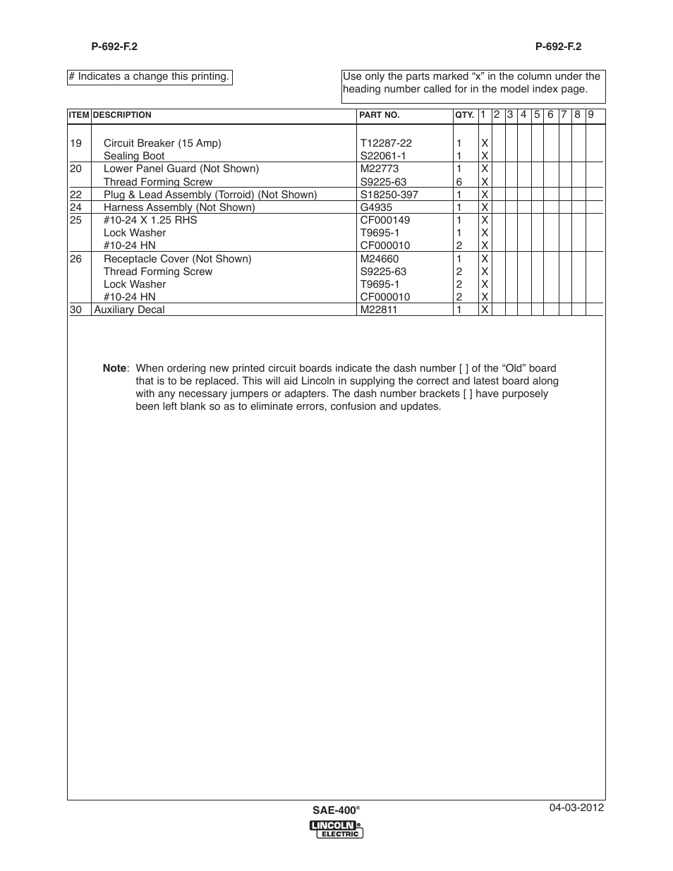 Lincoln Electric IM10122 SAE400 User Manual | Page 46 / 60