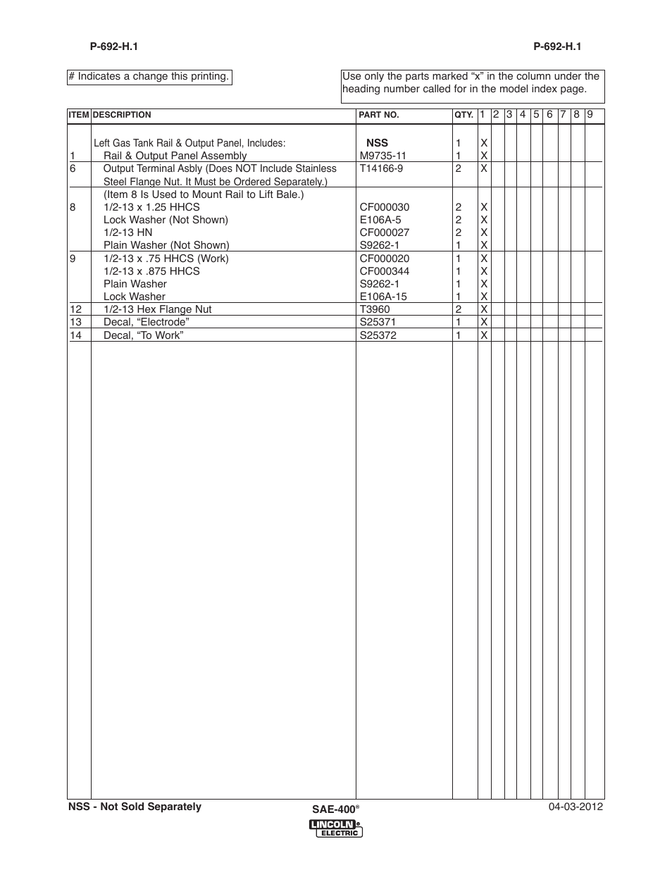 Lincoln Electric IM10122 SAE400 User Manual | Page 53 / 60