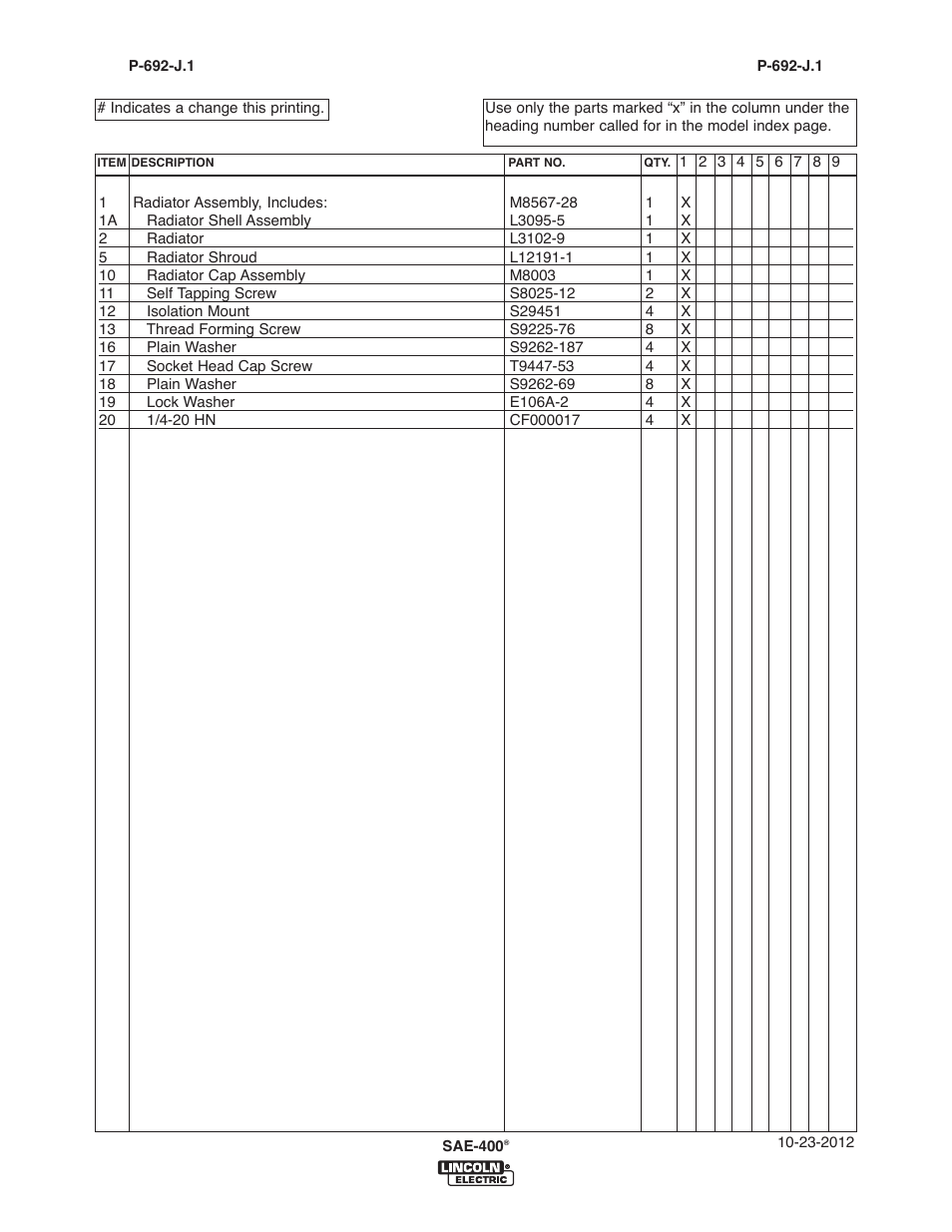 Lincoln Electric IM10122 SAE400 User Manual | Page 55 / 60