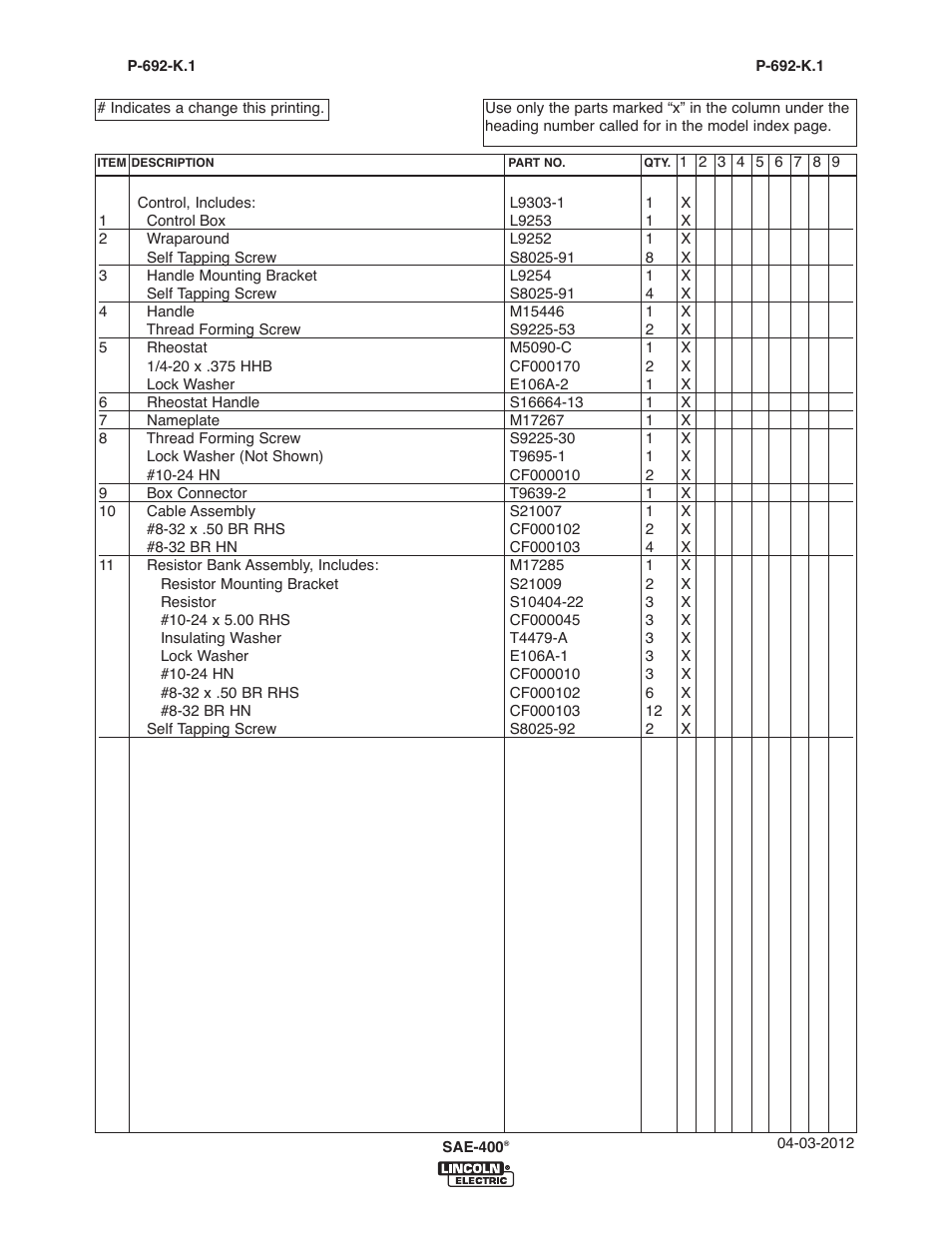 Lincoln Electric IM10122 SAE400 User Manual | Page 57 / 60