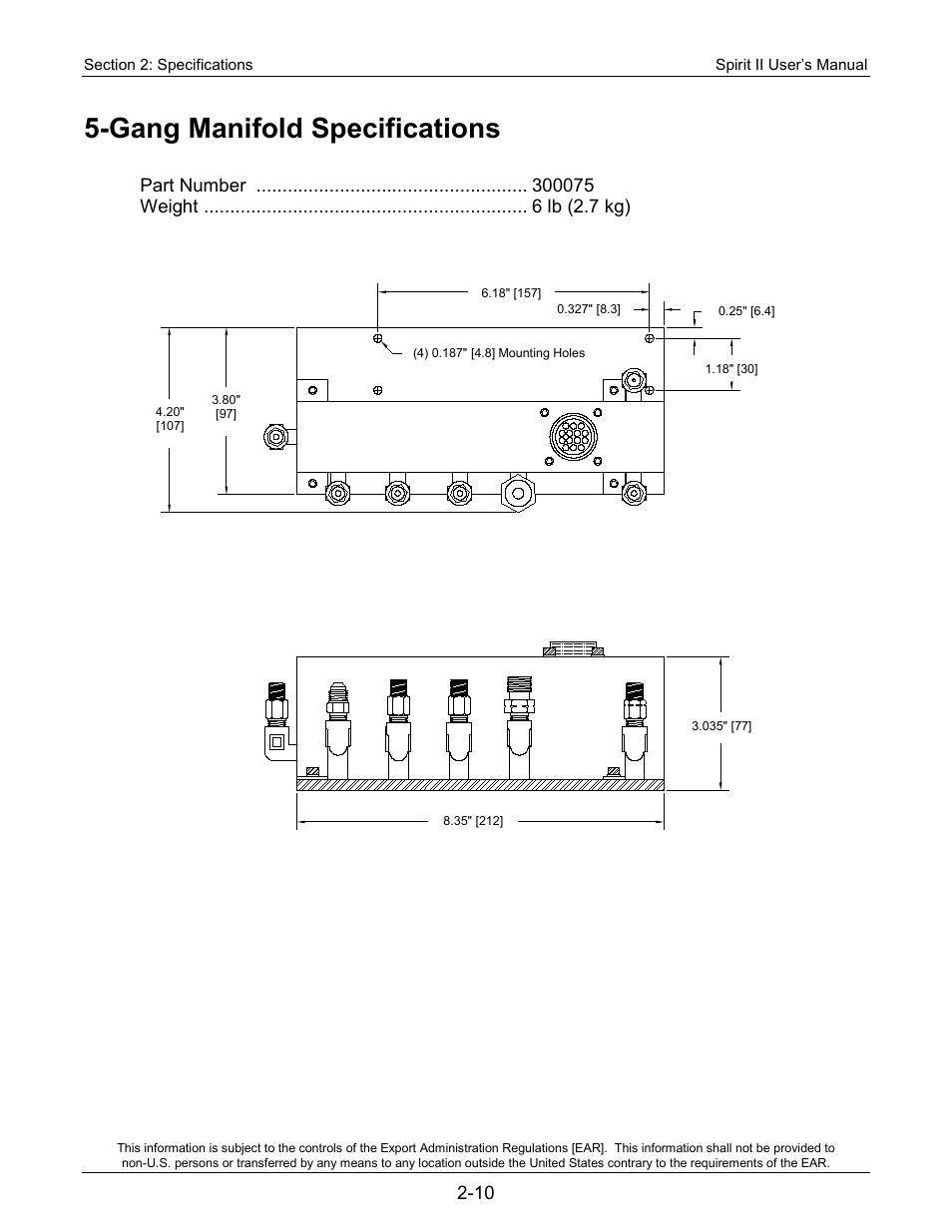 Gang manifold specifications | Lincoln Electric 718113 Spirit II 150 User Manual | Page 22 / 156