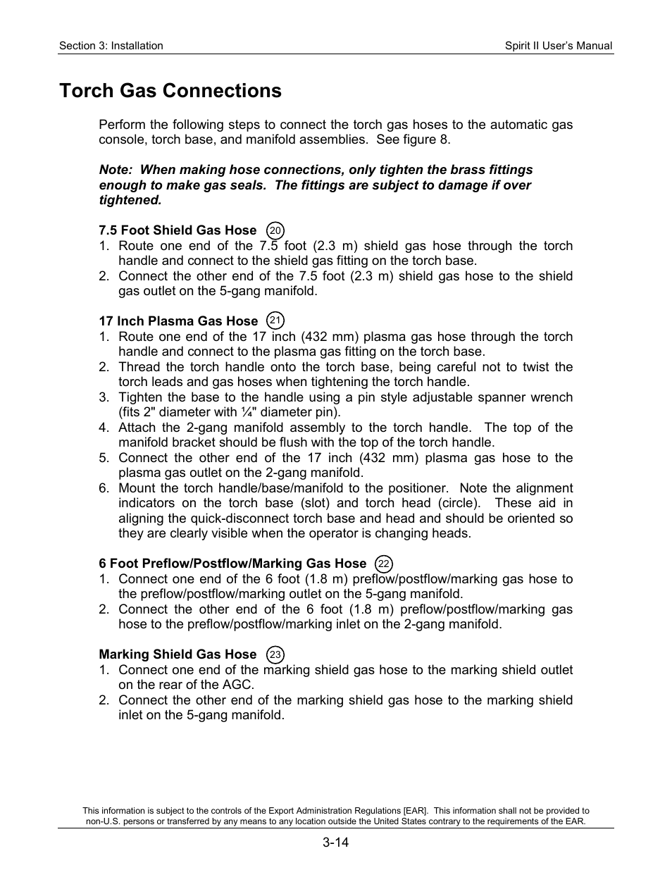 Torch gas connections | Lincoln Electric 718113 Spirit II 150 User Manual | Page 38 / 156