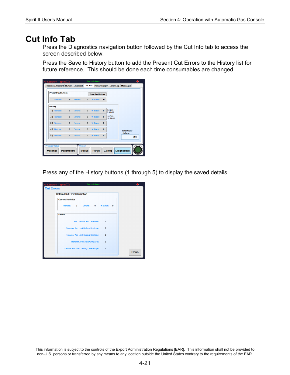 Cut info tab | Lincoln Electric 718113 Spirit II 150 User Manual | Page 67 / 156