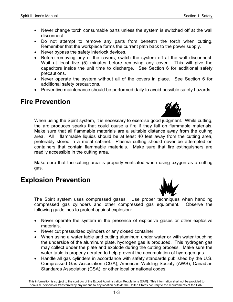 Fire prevention, Explosion prevention | Lincoln Electric 718113 Spirit II 150 User Manual | Page 9 / 156