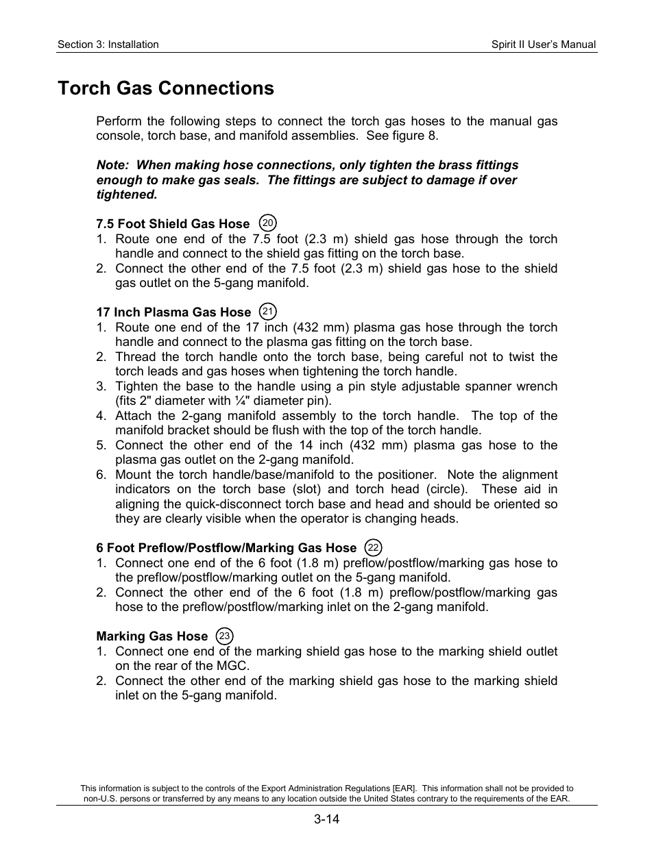 Torch gas connections | Lincoln Electric 718114 Spirit II 150 User Manual | Page 36 / 126