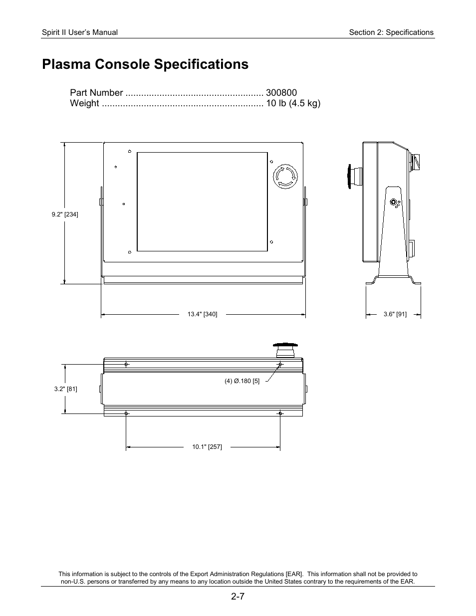 Plasma console specifications | Lincoln Electric 718115 Spirit II 275 User Manual | Page 19 / 170