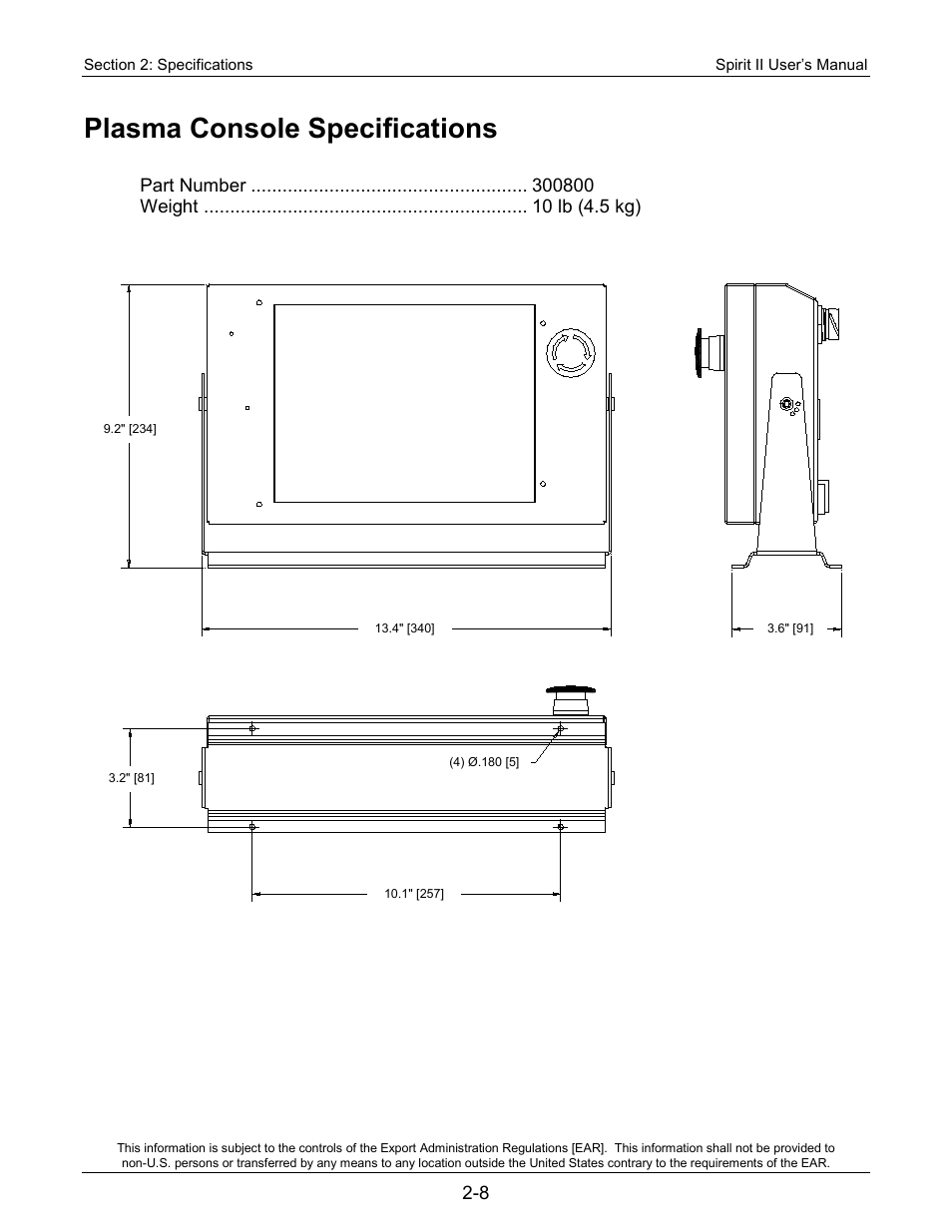 Plasma console specifications | Lincoln Electric 718117 Spirit II 400 User Manual | Page 20 / 174