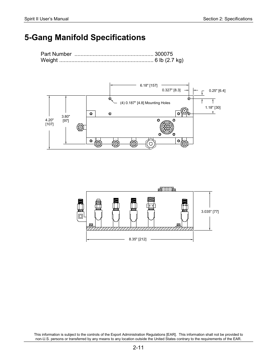 Gang manifold specifications | Lincoln Electric 718117 Spirit II 400 User Manual | Page 23 / 174