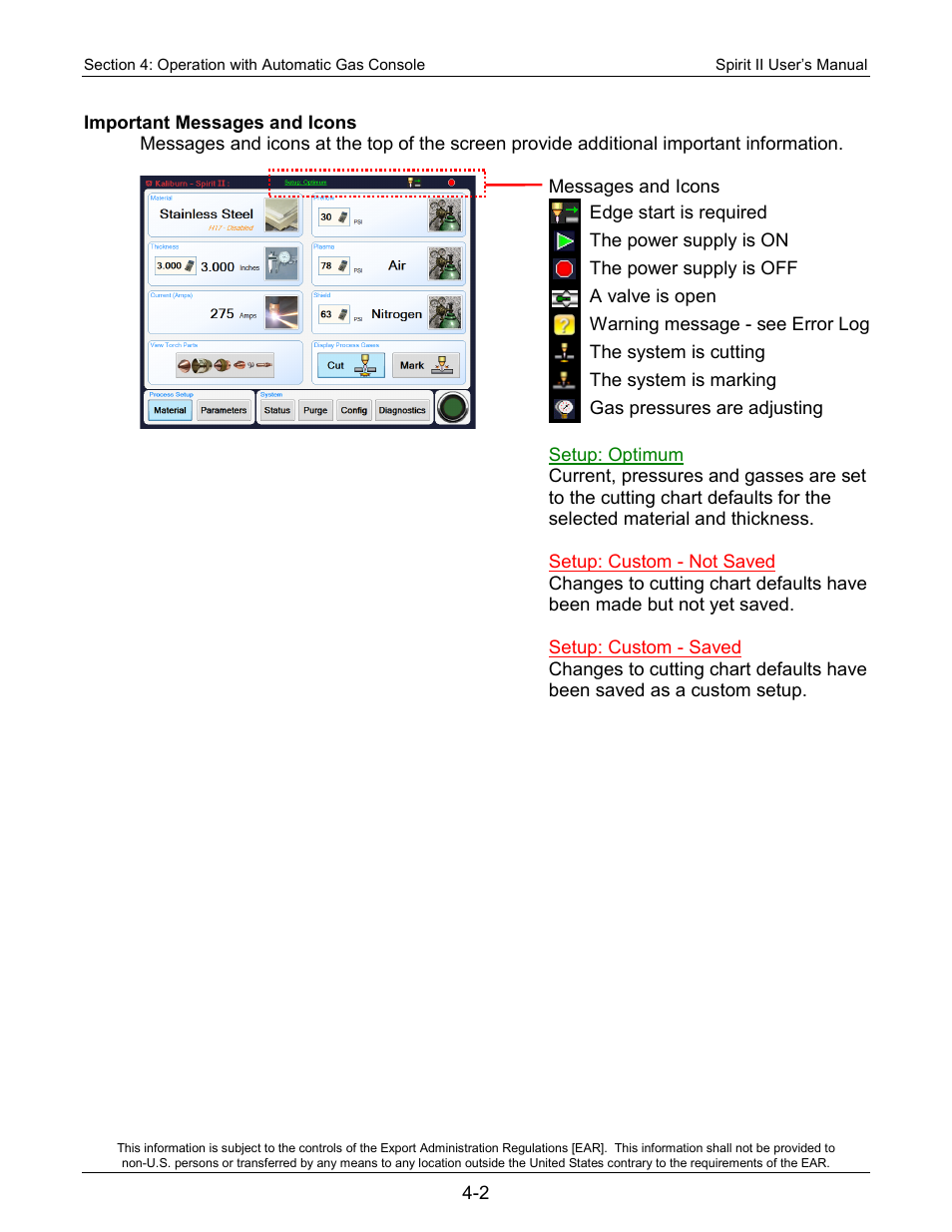 Important messages and icons | Lincoln Electric 718117 Spirit II 400 User Manual | Page 48 / 174