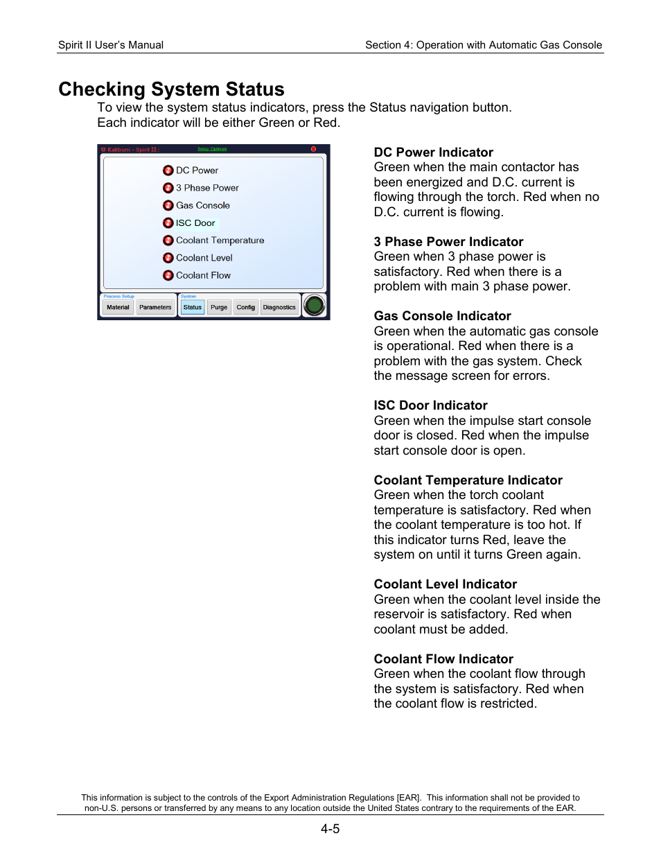 Checking system status | Lincoln Electric 718117 Spirit II 400 User Manual | Page 51 / 174