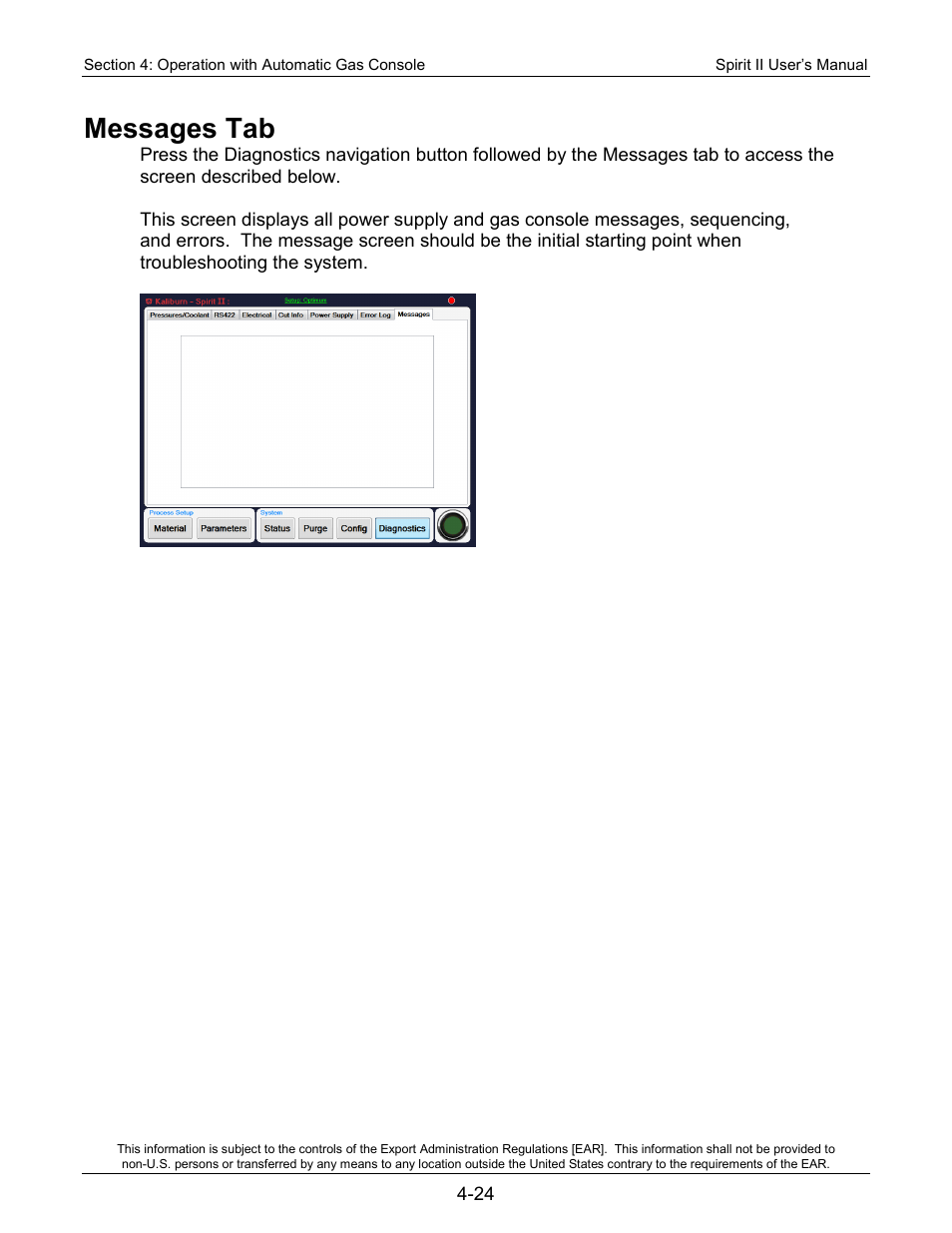 Messages tab | Lincoln Electric 718117 Spirit II 400 User Manual | Page 70 / 174