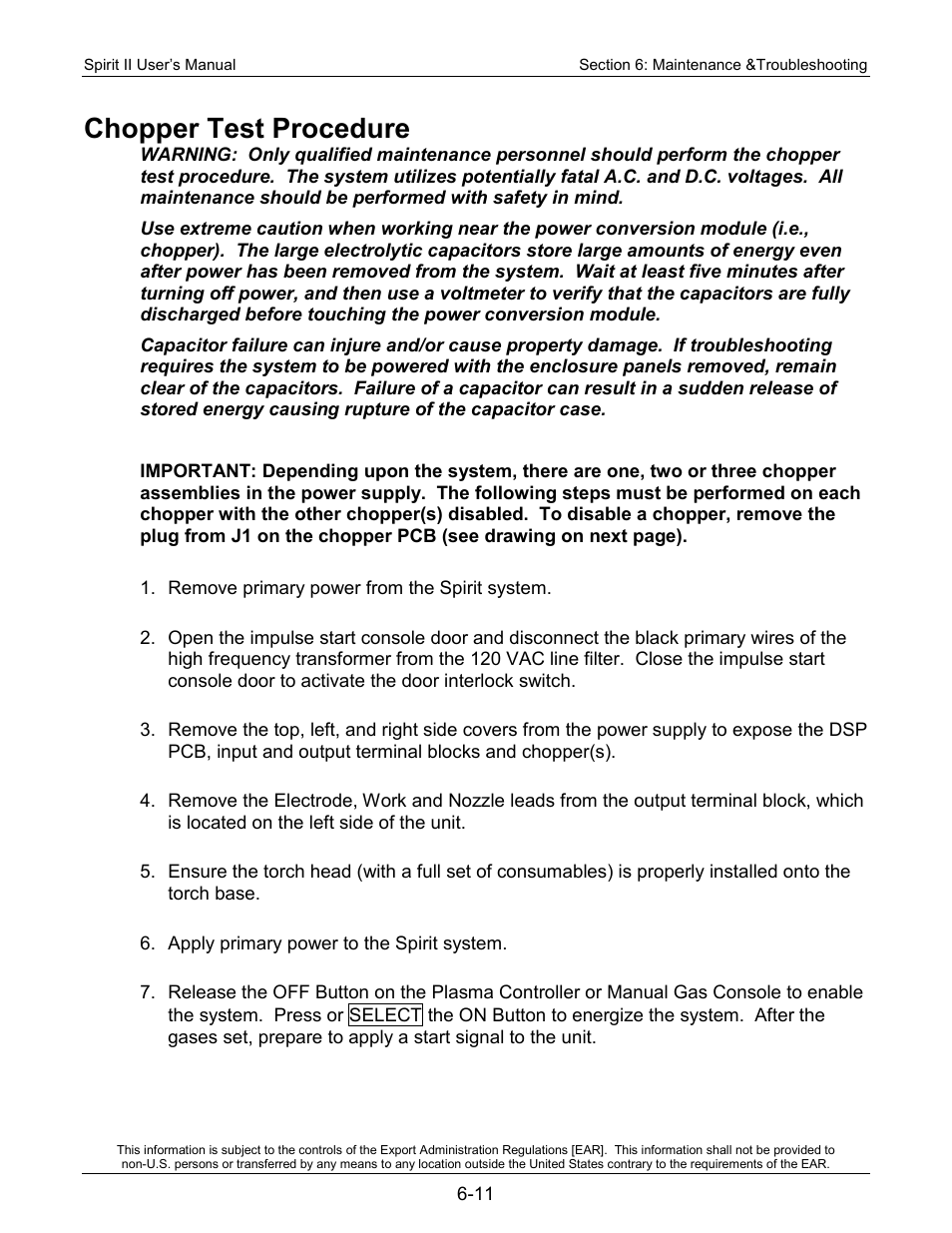 Chopper test procedure | Lincoln Electric 718118 Spirit II 400 User Manual | Page 117 / 146