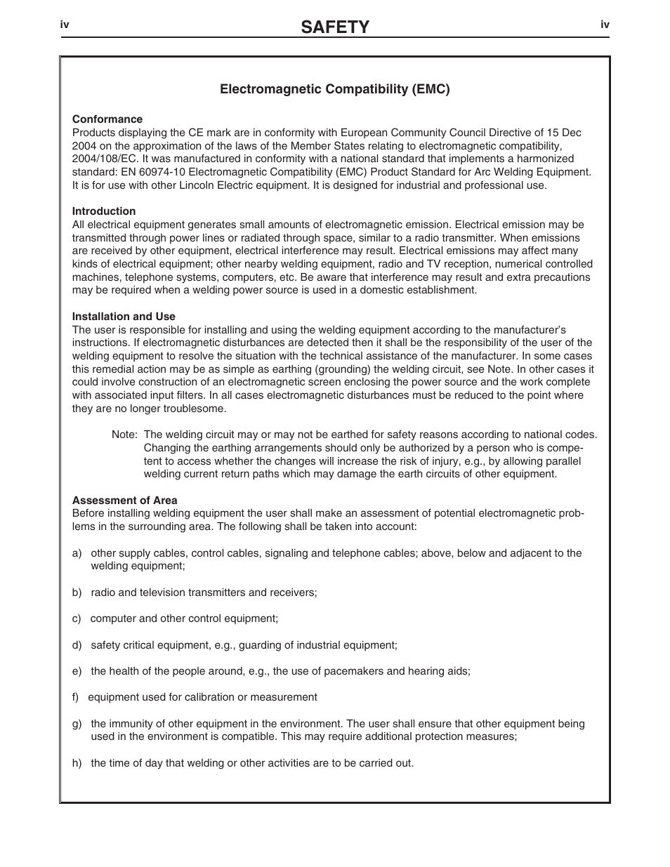 Safety | Lincoln Electric IM10063 TCV400 User Manual | Page 5 / 31