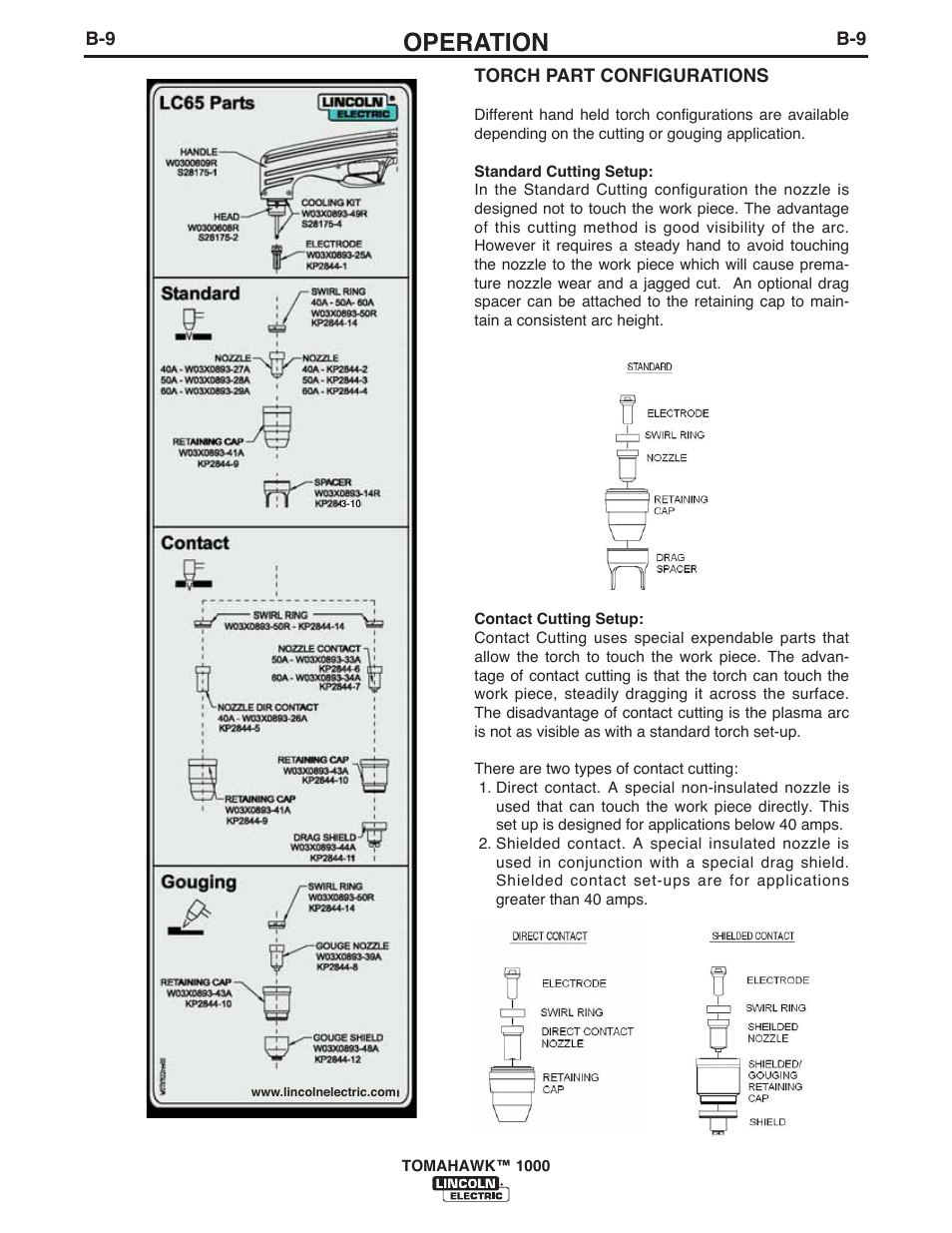 Operation | Lincoln Electric IM10026 TOMAHAWK 1000 User Manual | Page 19 / 34