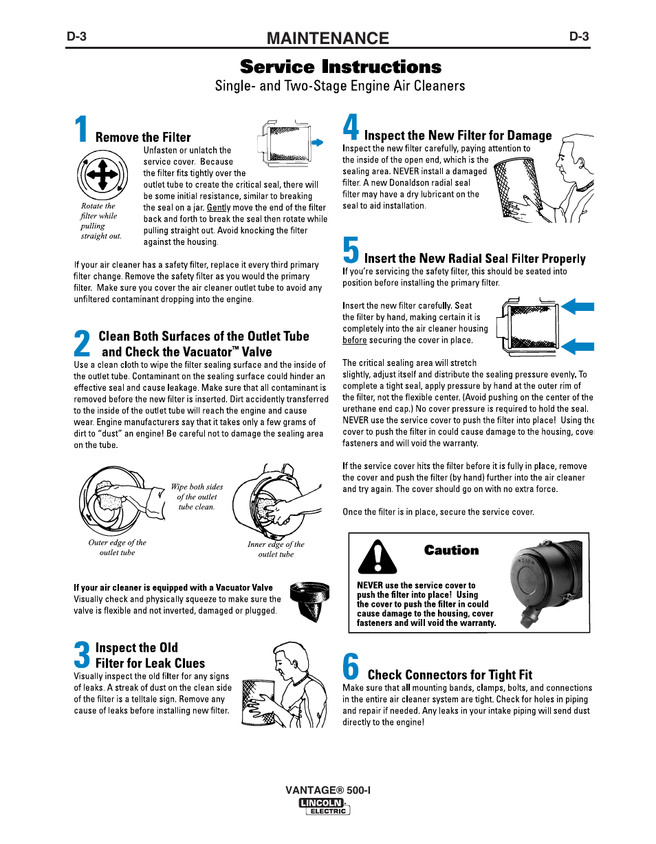 Maintenance | Lincoln Electric IM10003 VANTAGE 500-I User Manual | Page 26 / 44