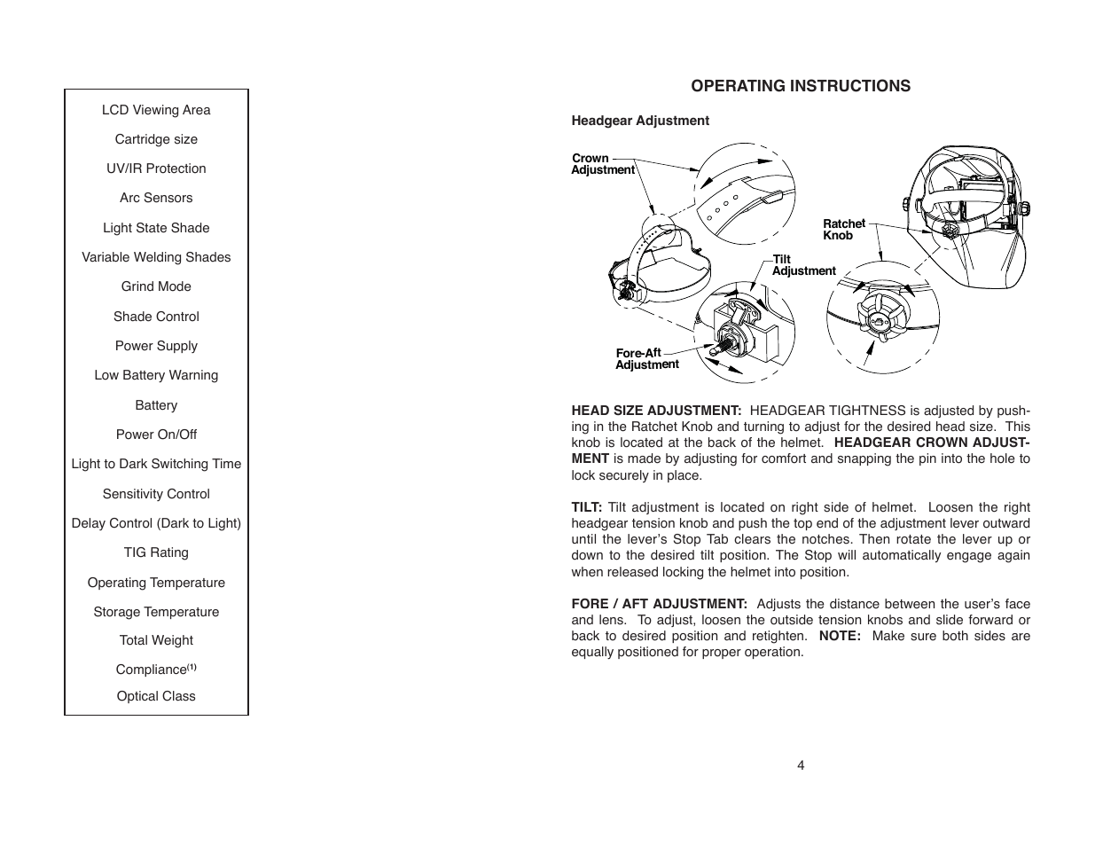 Lincoln Electric IM10150 VIKING 1740 SERIES AUTO-DARKENING HELMETS User Manual | Page 6 / 12