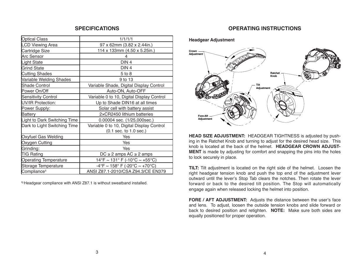 Lincoln Electric IM10131 VIKING 2450D SERIES AUTO-DARKENING HELMETS User Manual | Page 5 / 14