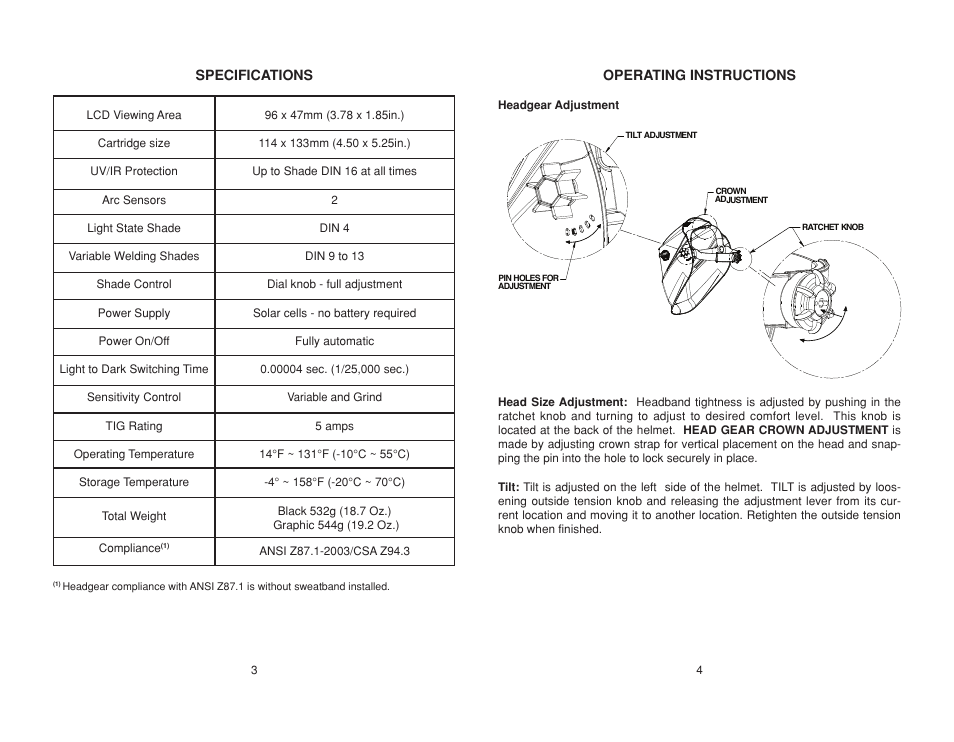 Lincoln Electric IM10039 VIKING 750S AUTO-DARKENING HELMETS User Manual | Page 5 / 12