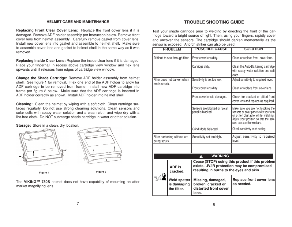 Lincoln Electric IM10039 VIKING 750S AUTO-DARKENING HELMETS User Manual | Page 9 / 12