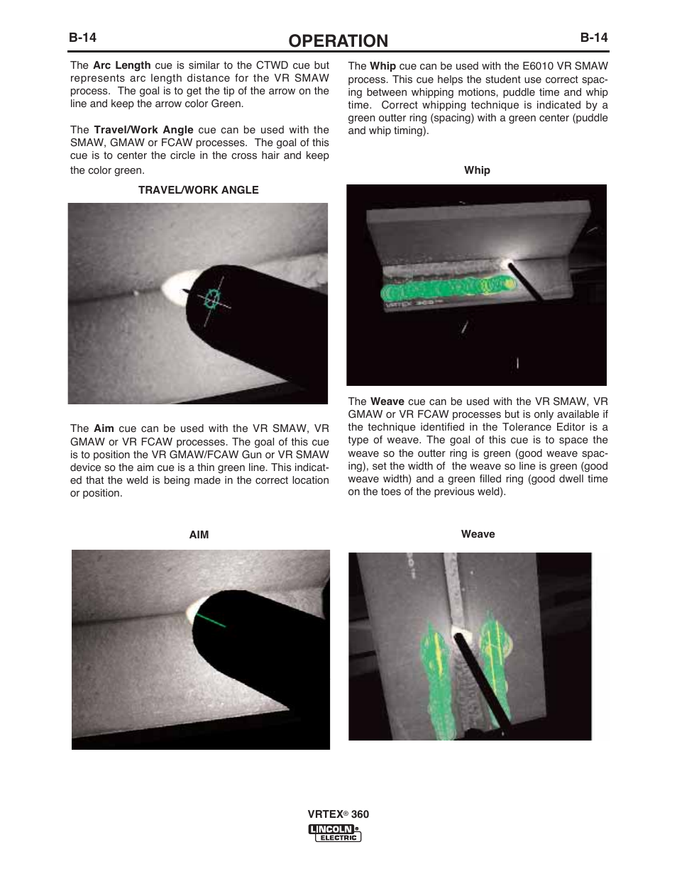 Operation | Lincoln Electric IM10046 VRTEX 360 User Manual | Page 31 / 65