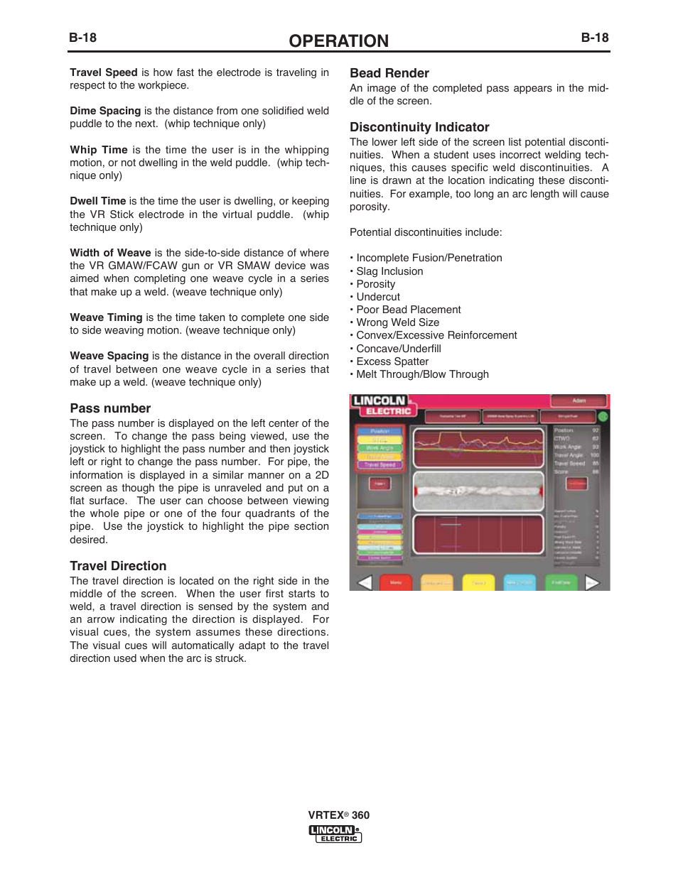 Operation | Lincoln Electric IM10046 VRTEX 360 User Manual | Page 35 / 65