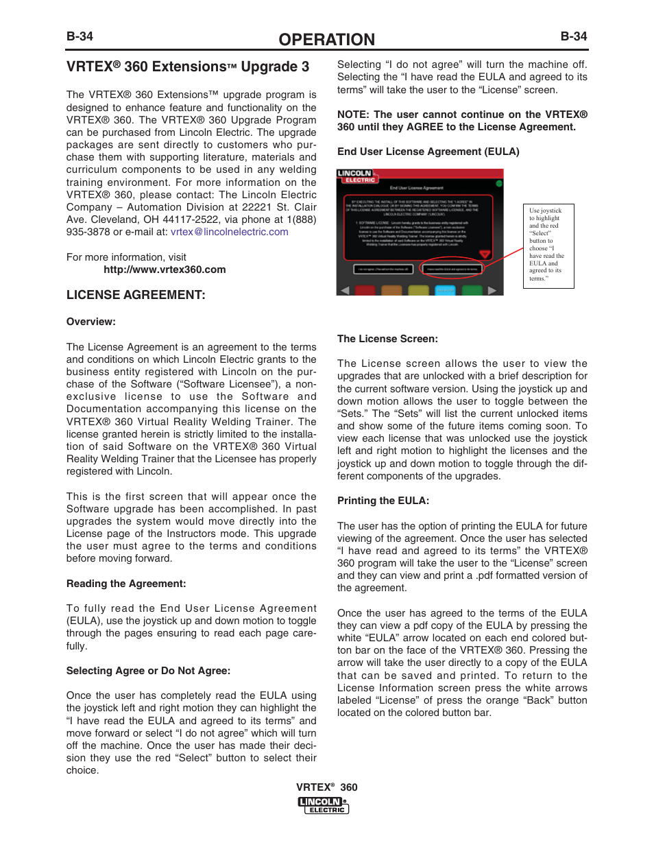 Operation, Vrtex, 360 extensions | Upgrade 3 | Lincoln Electric IM10046 VRTEX 360 User Manual | Page 51 / 65