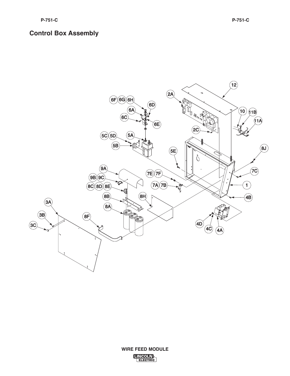 Control box assembly | Lincoln Electric IM10171 WIRE FEED MODULE User Manual | Page 30 / 36