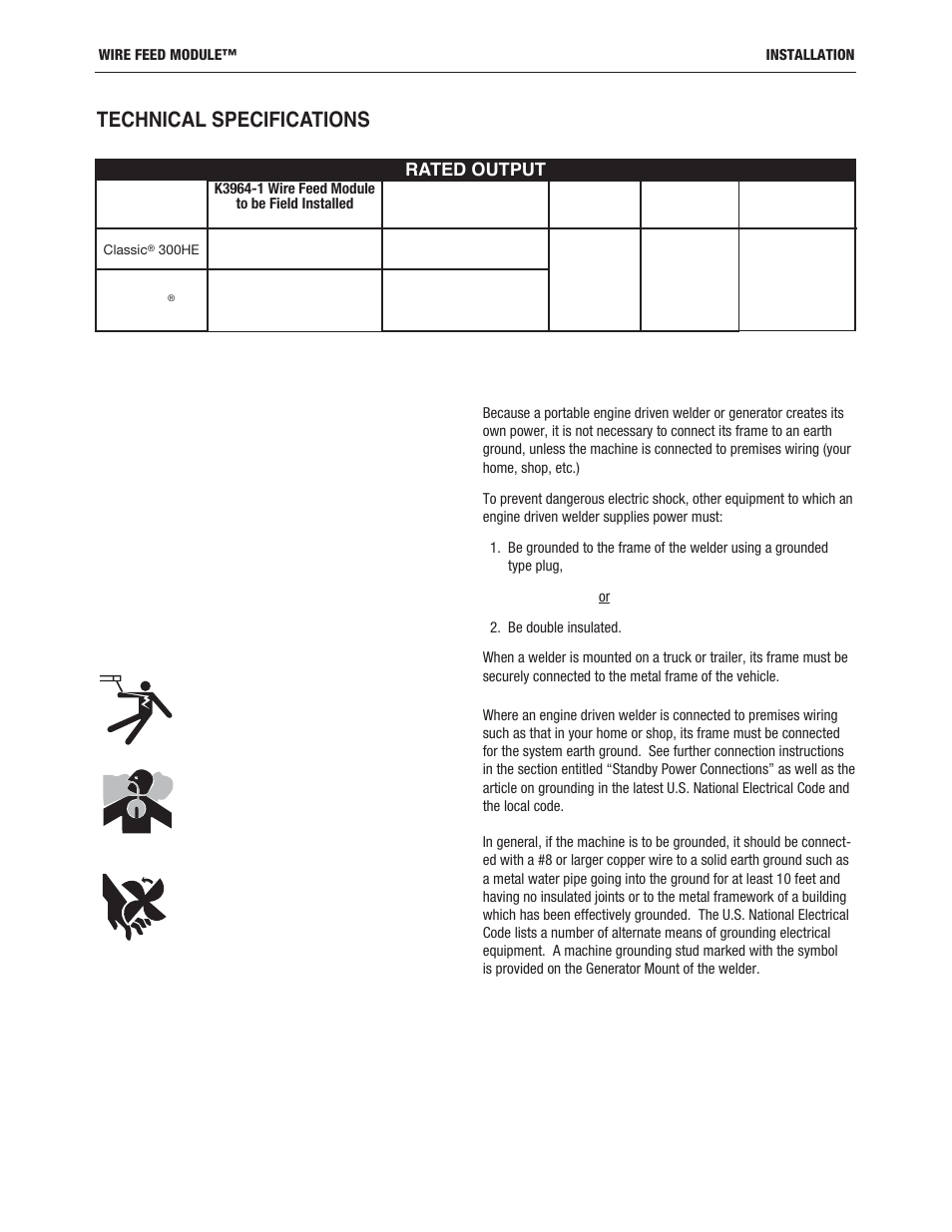 Technical specifications | Lincoln Electric IM10171 WIRE FEED MODULE User Manual | Page 9 / 36