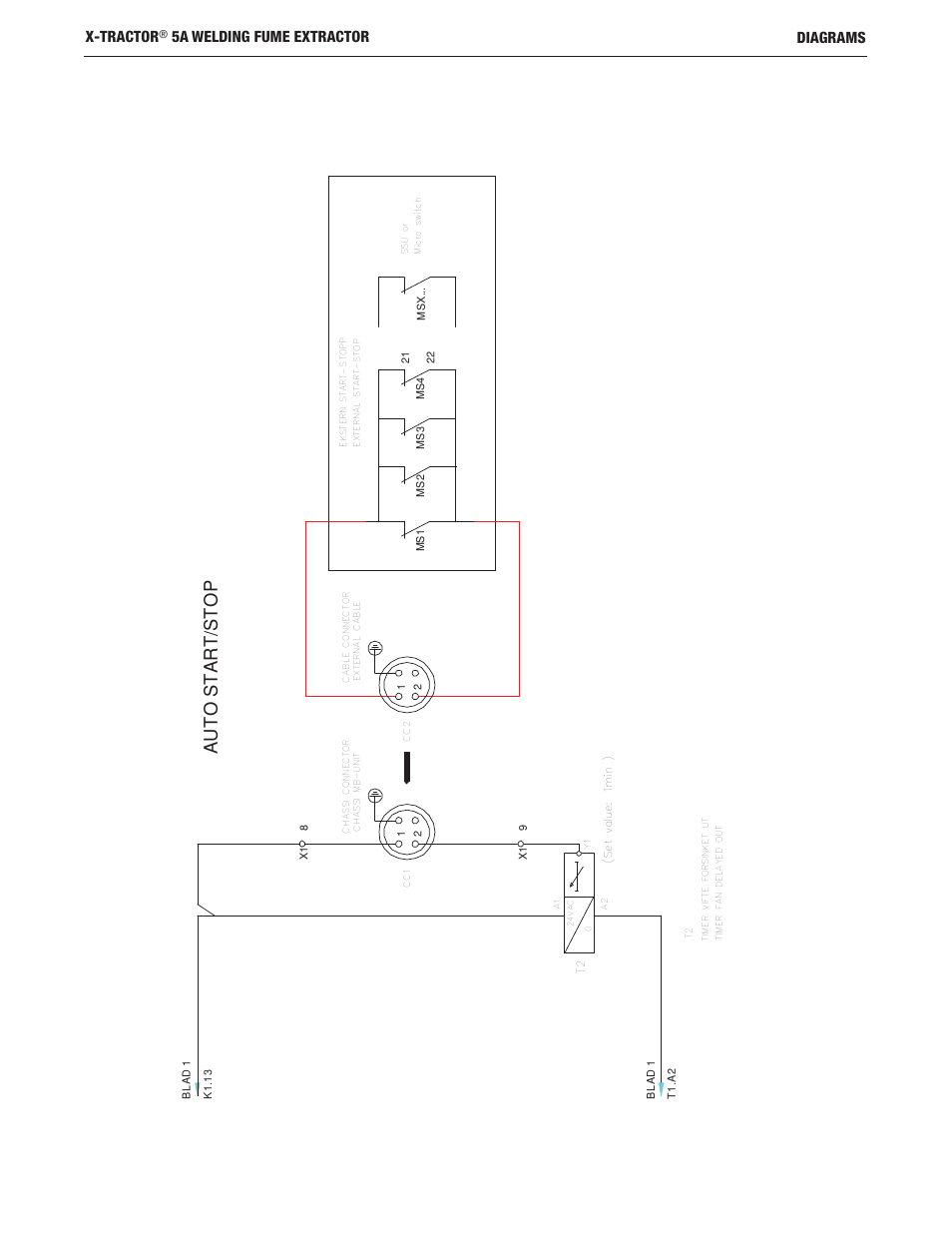 Au t o st ar t /st op, Diagrams x-tractor, 5a welding fume extractor | Lincoln Electric IM10160 X-TRACTOR 5A User Manual | Page 20 / 28