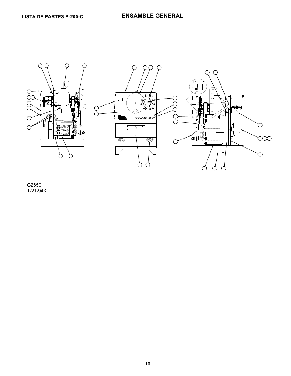 Ensamble general | Lincoln Electric IM402 IDEALARC AC_DC 250 User Manual | Page 17 / 23