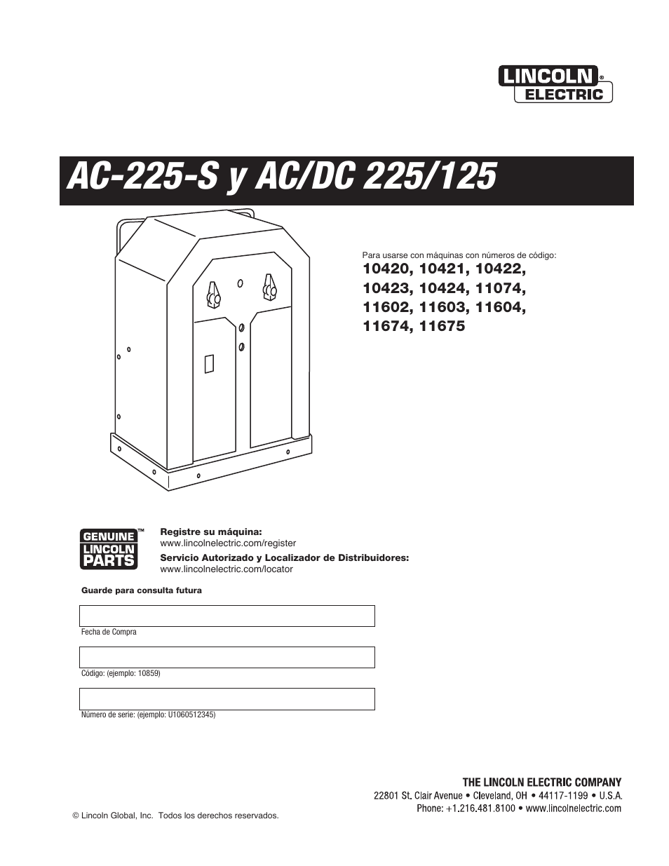 Manual del operador | Lincoln Electric IMT237 AC_DC 225_125 User Manual | Page 23 / 68