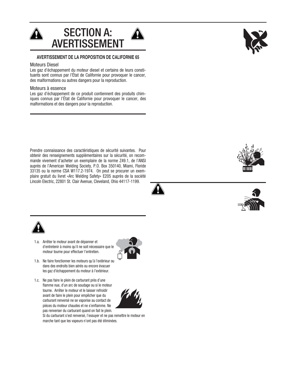 Pour les groupes électrogènes, Les champs électromagnétiques dangerous | Lincoln Electric IMT237 AC_DC 225_125 User Manual | Page 47 / 68