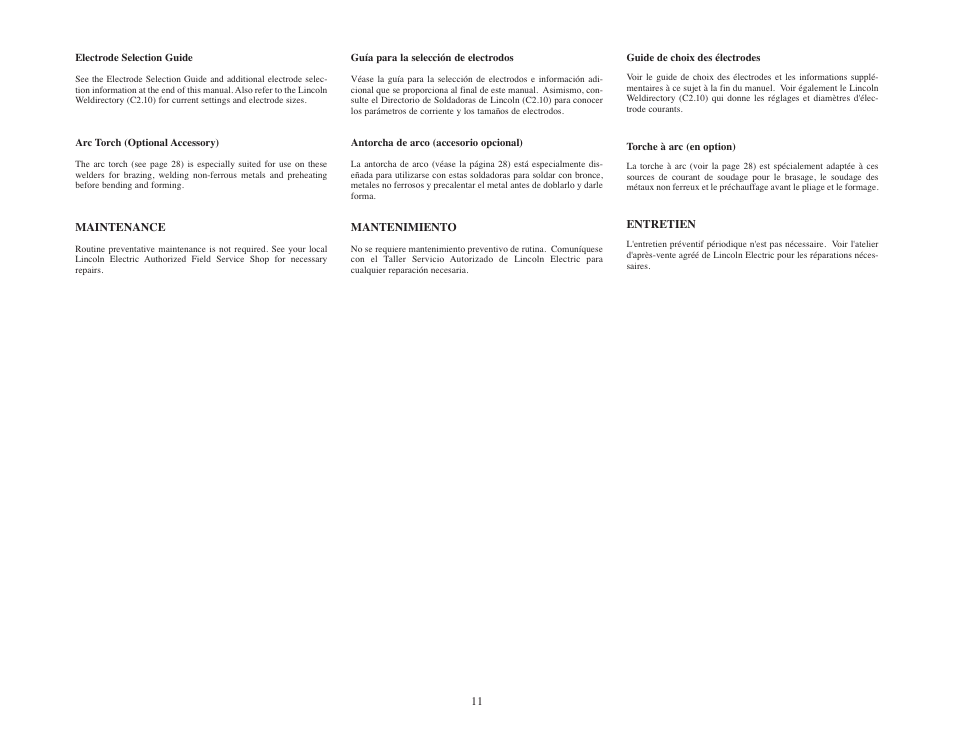 Lincoln Electric IMT380 AC-225-C 60 HZ User Manual | Page 11 / 40